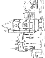 A coloring page of castle